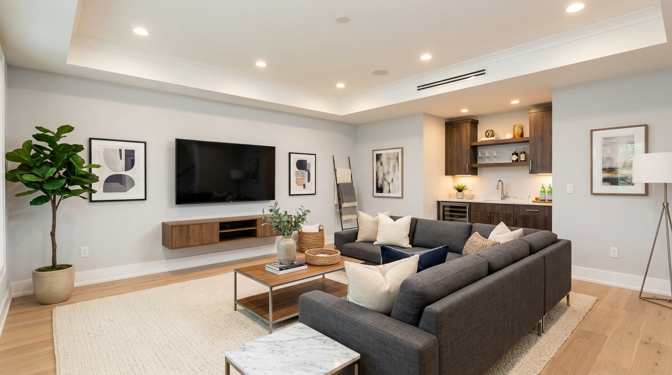 How to Stage a Finished Basement: 7 Tips to Add Real Living Value